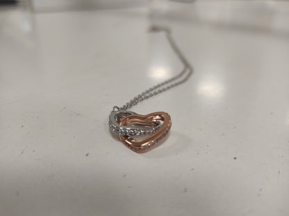 Collar de doble anillo de corazón bicolor - additional image 1